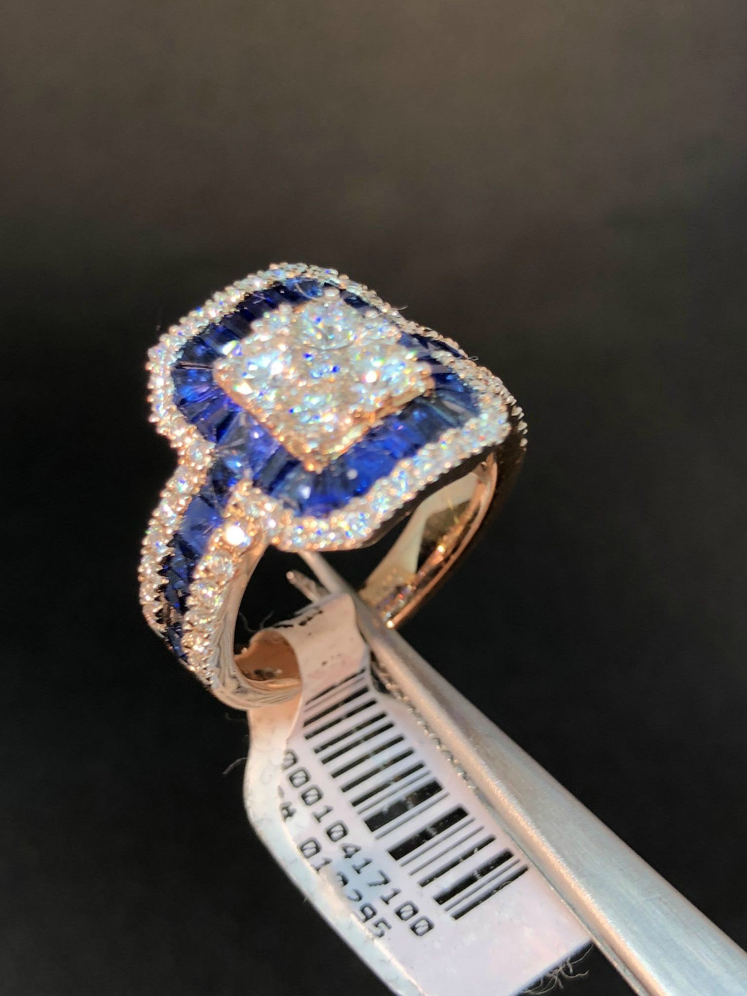 $2275.99 14kt Women's Ring with Diamonds blue stones Size 7